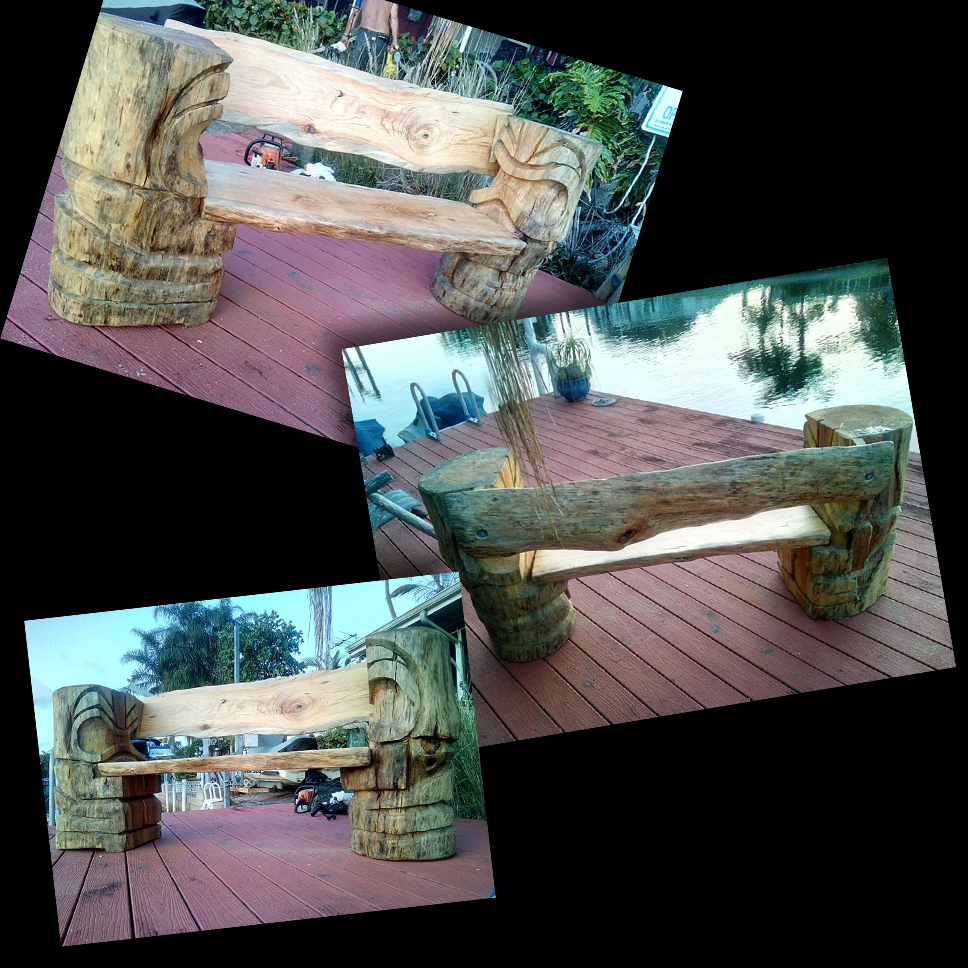 Log Tiki Benches