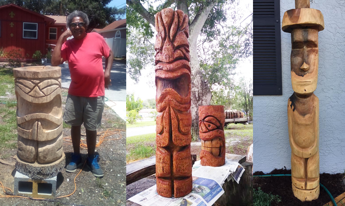 Tikis, Chainsaw Carved